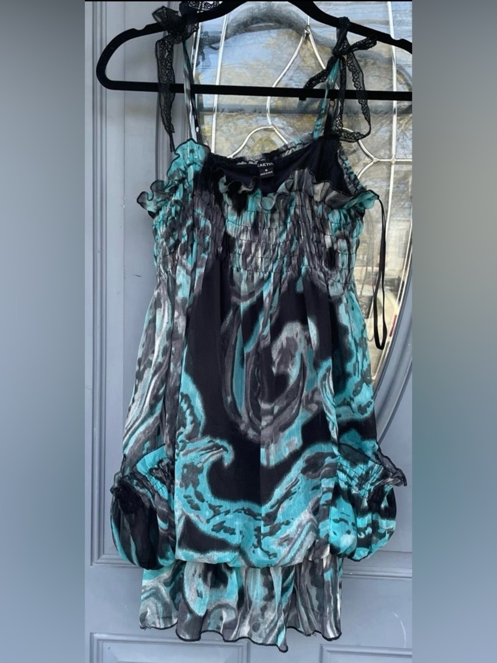 Beautiful Sheer tie die color fully lined Summer Blouse